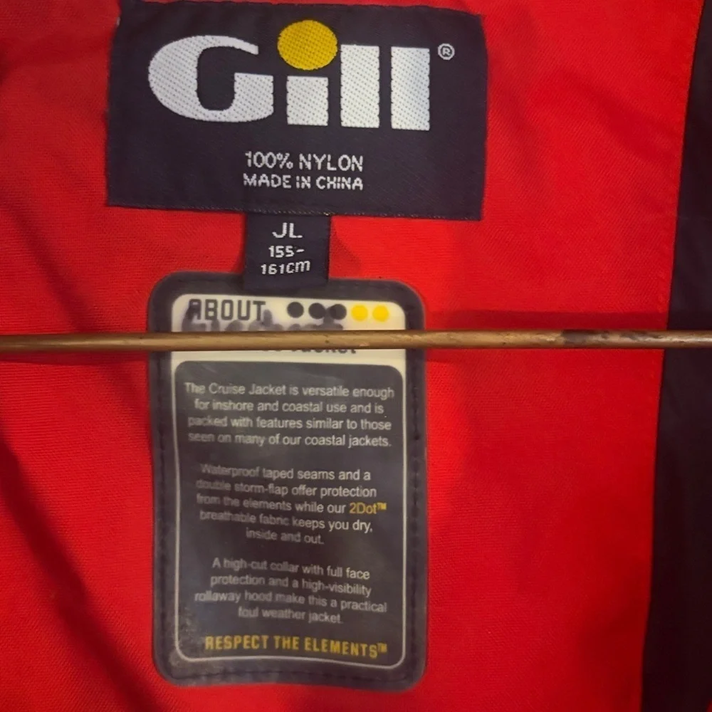 EUC GILL JS CRUISE FOUL WEATHER  SAILING JACKET size YL 155-1161cm
